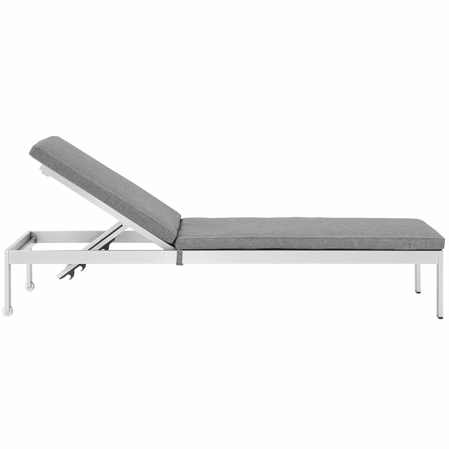 Modway Shore Outdoor Patio Aluminum Chaise with Cushions