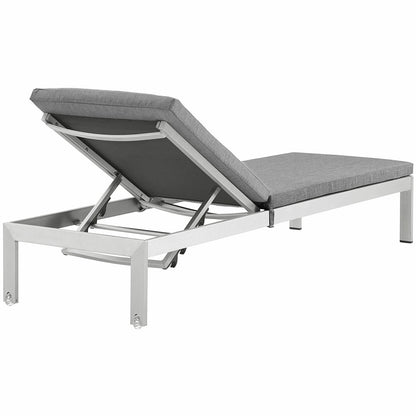 Modway Shore Outdoor Patio Aluminum Chaise with Cushions
