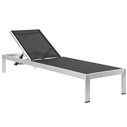 Modway Shore Outdoor Patio Aluminum Chaise with Cushions