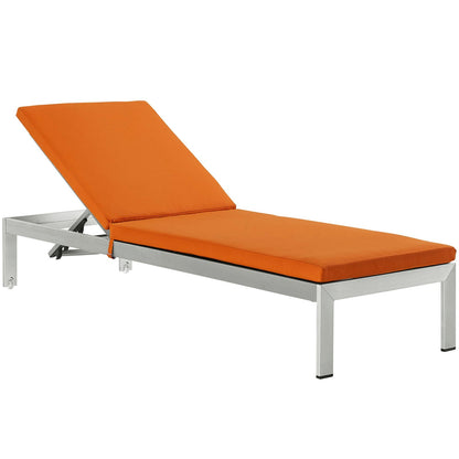 Modway Shore Outdoor Patio Aluminum Chaise with Cushions