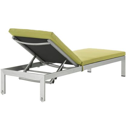 Modway Shore Outdoor Patio Aluminum Chaise with Cushions
