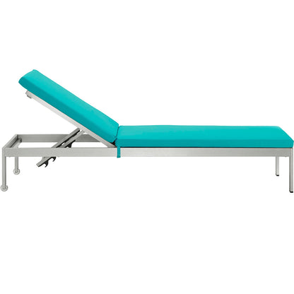Modway Shore Outdoor Patio Aluminum Chaise with Cushions