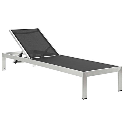 Modway Furniture  Shore Chaise with Cushions Outdoor Patio Aluminum Set of 2 - EEI-2737-SLV-TRQ-SET