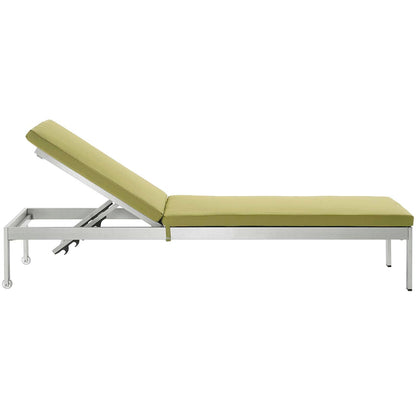 Modway Furniture  Shore Chaise with Cushions Outdoor Patio Aluminum Set of 2 - EEI-2737-SLV-TRQ-SET