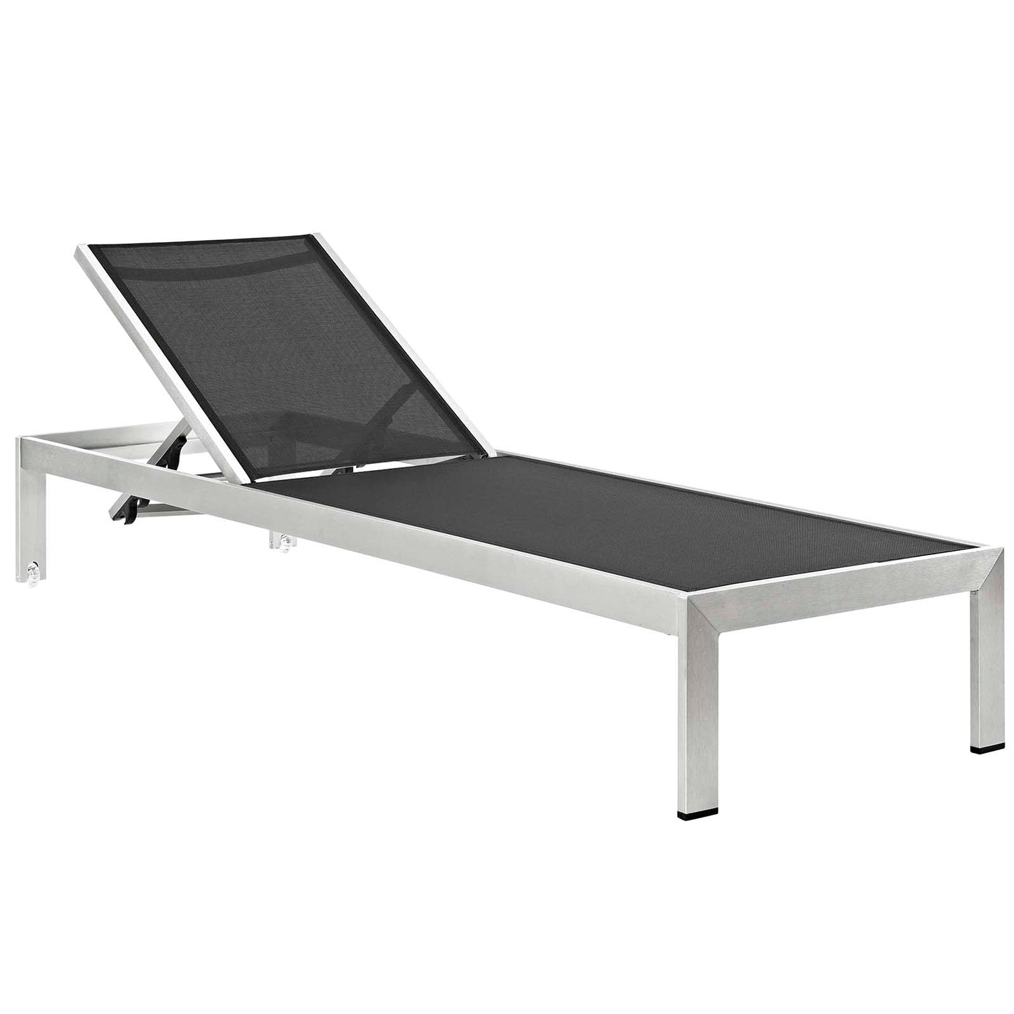 Modway Furniture Shore Chaise with Cushions Outdoor Patio Aluminum Set of 4 - EEI-2738-SLV-TRQ-SET