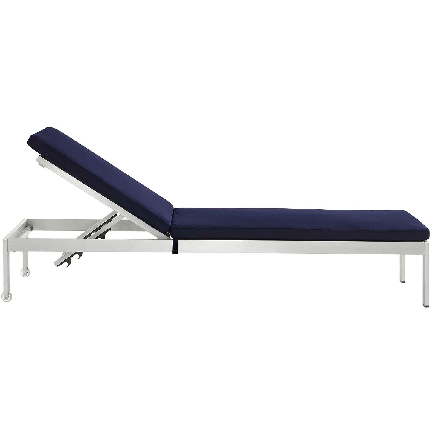 Modway Furniture Shore Chaise with Cushions Outdoor Patio Aluminum Set of 6 by Modway - EEI-2739-SLV-TRQ-SET
