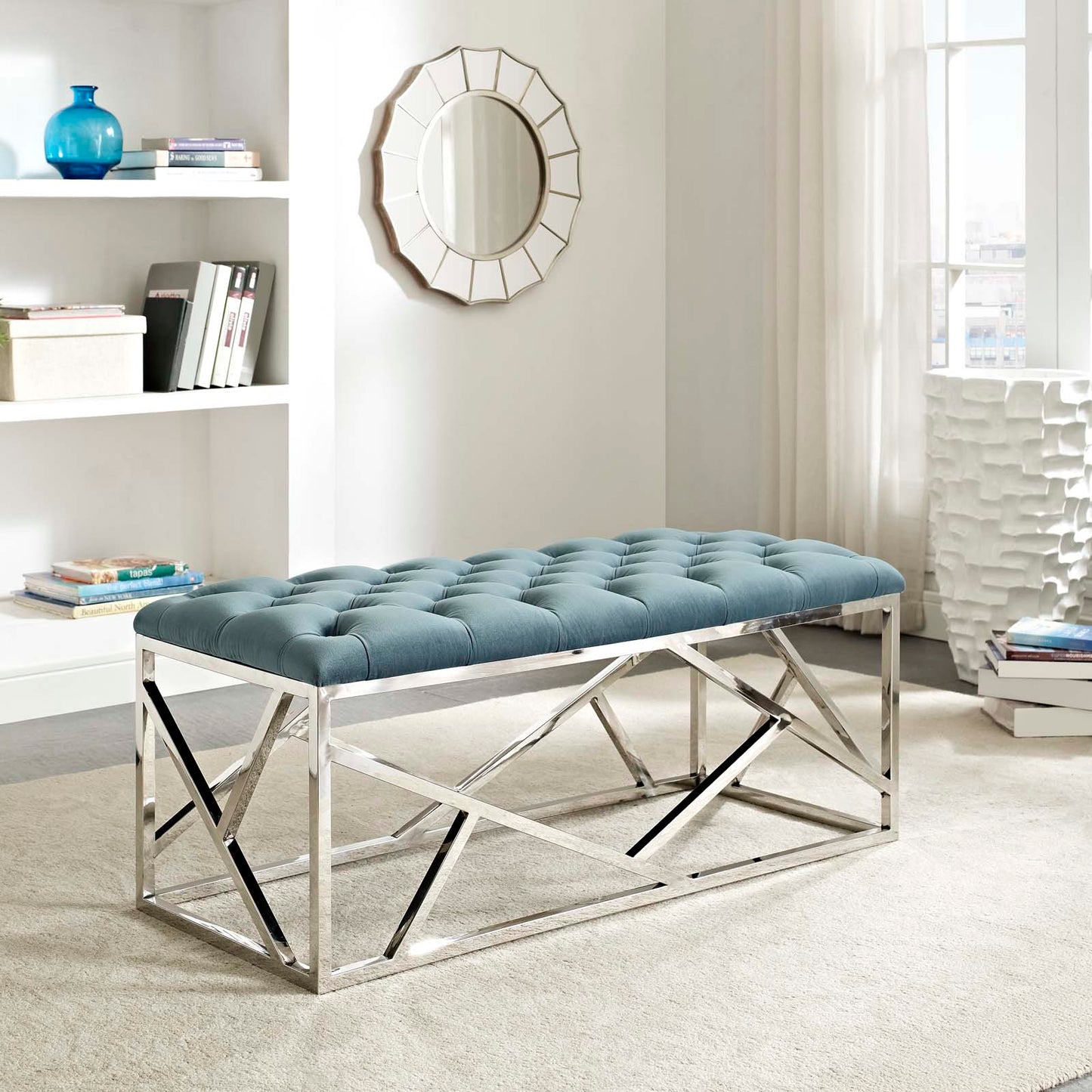 Modway Furniture Intersperse Bench - EEI-2867-SLV-SEA