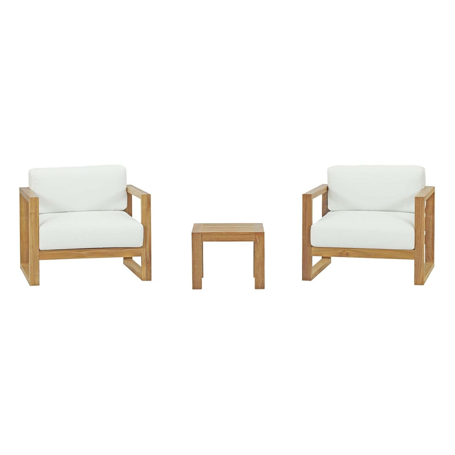 Modway Upland 3 Piece Outdoor Patio Teak Set