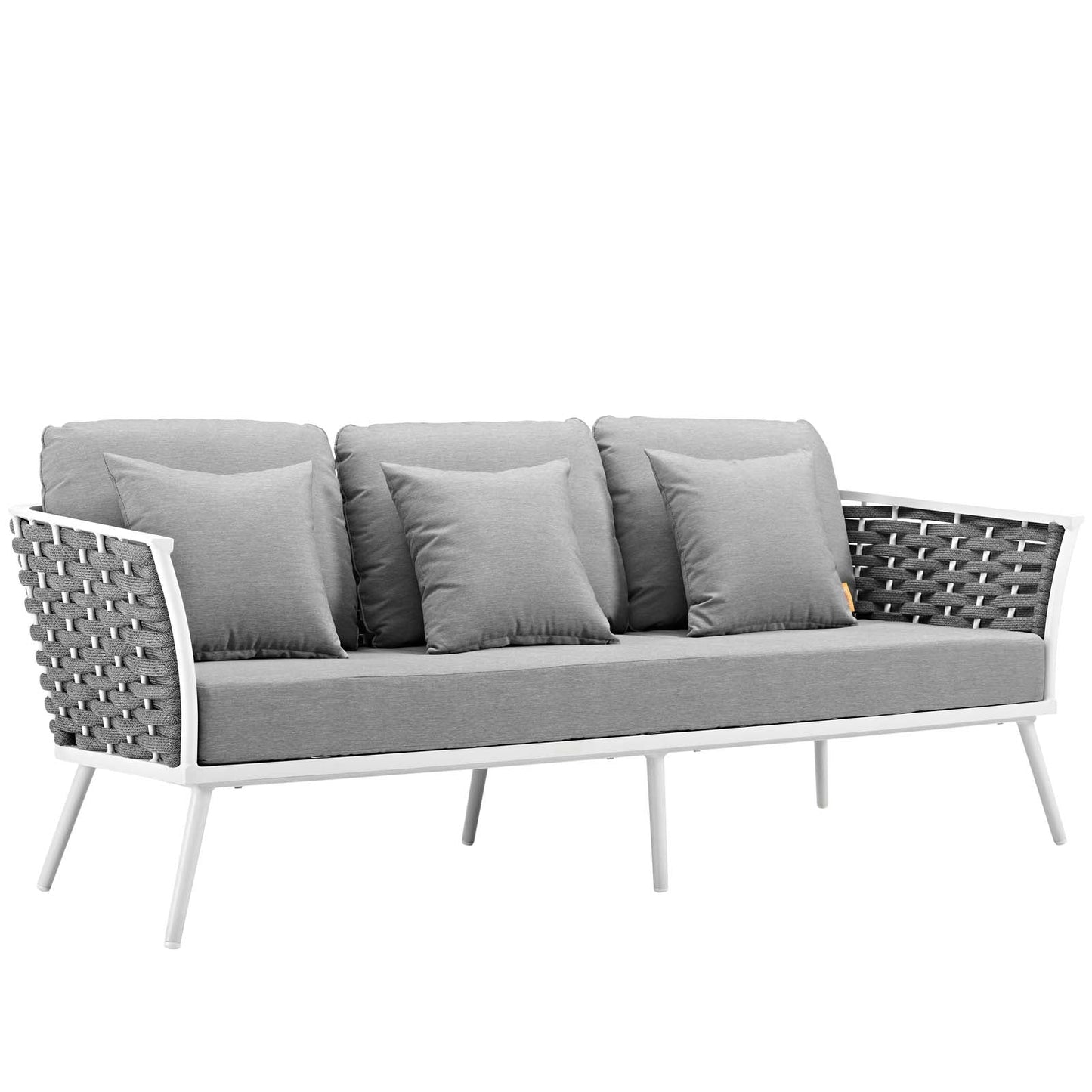 Modway Furniture Stance 2 Piece Outdoor Patio Aluminum Sectional Sofa Set by Modway - EEI-3164-WHI-GRY-SET
