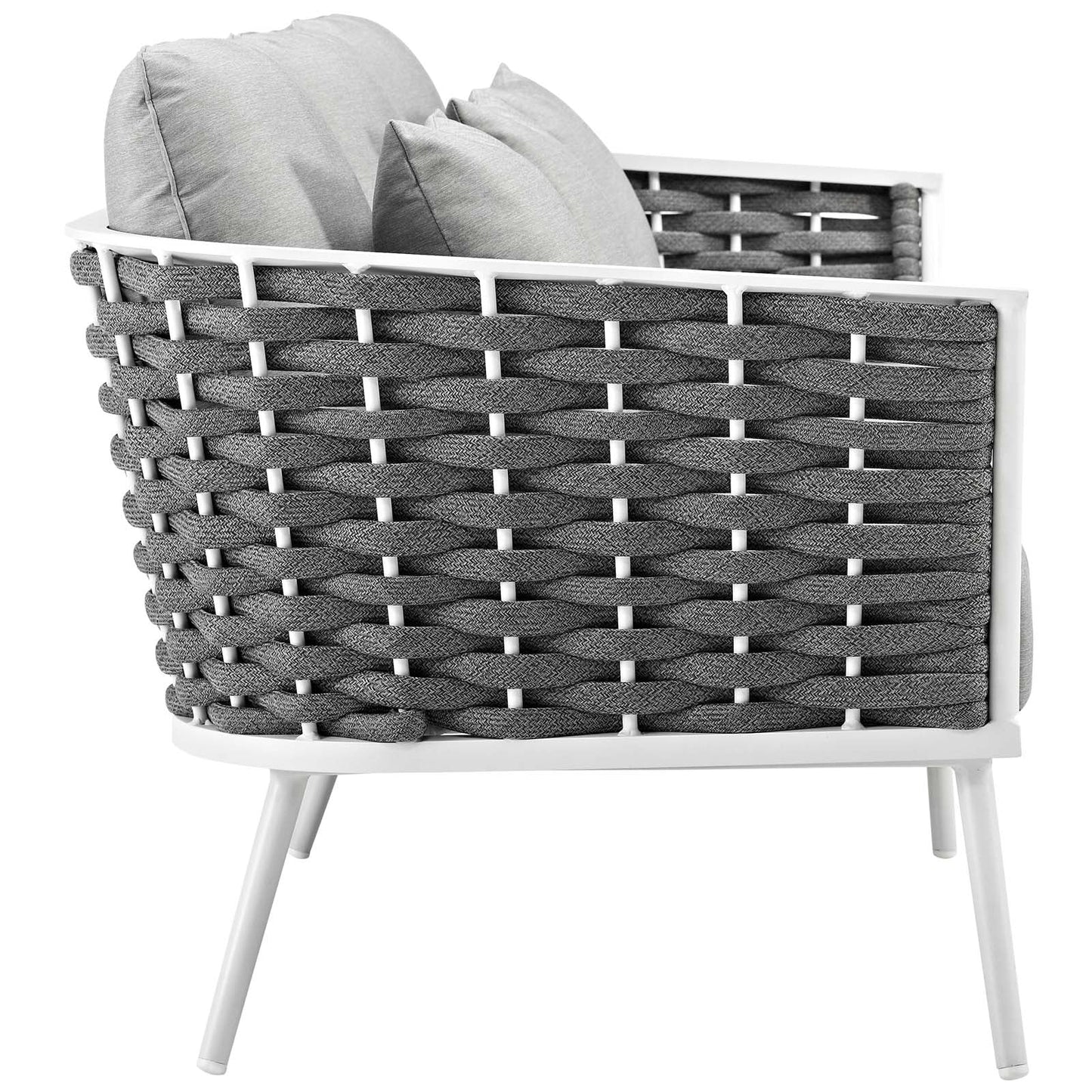 Modway Furniture Stance 2 Piece Outdoor Patio Aluminum Sectional Sofa Set by Modway - EEI-3164-WHI-GRY-SET