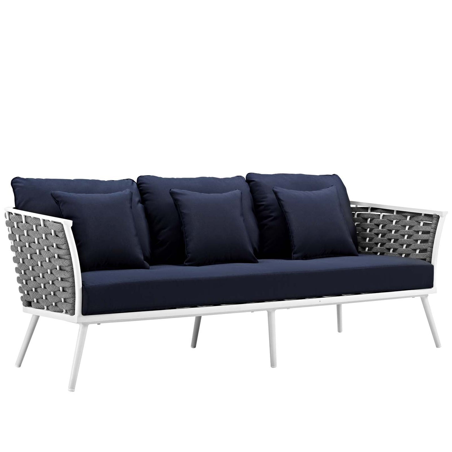 Modway Furniture Stance 2 Piece Outdoor Patio Aluminum Sectional Sofa Set by Modway - EEI-3164-WHI-GRY-SET