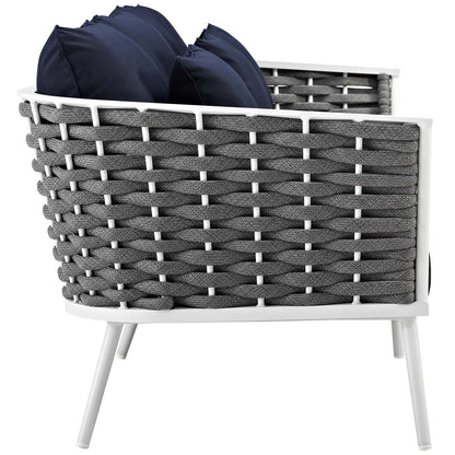 Modway Furniture Stance 2 Piece Outdoor Patio Aluminum Sectional Sofa Set by Modway - EEI-3164-WHI-GRY-SET