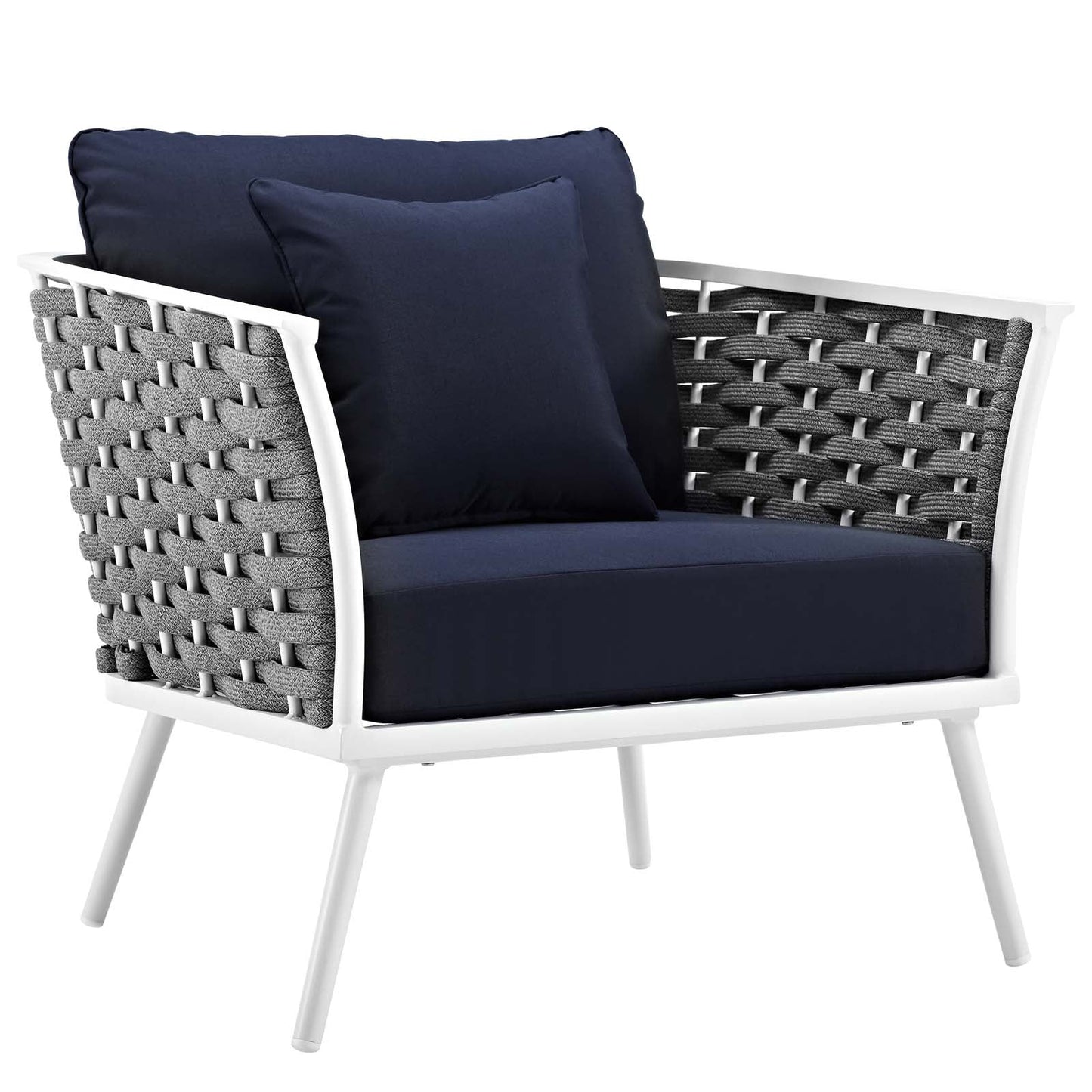 Modway Furniture Stance 2 Piece Outdoor Patio Aluminum Sectional Sofa Set by Modway - EEI-3164-WHI-GRY-SET