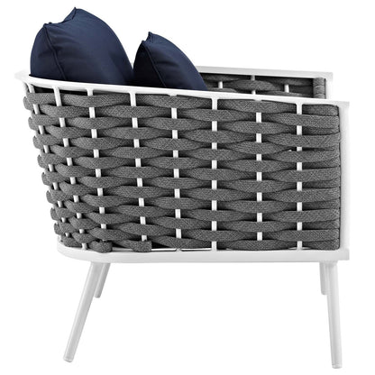 Modway Furniture Stance 2 Piece Outdoor Patio Aluminum Sectional Sofa Set by Modway - EEI-3164-WHI-GRY-SET