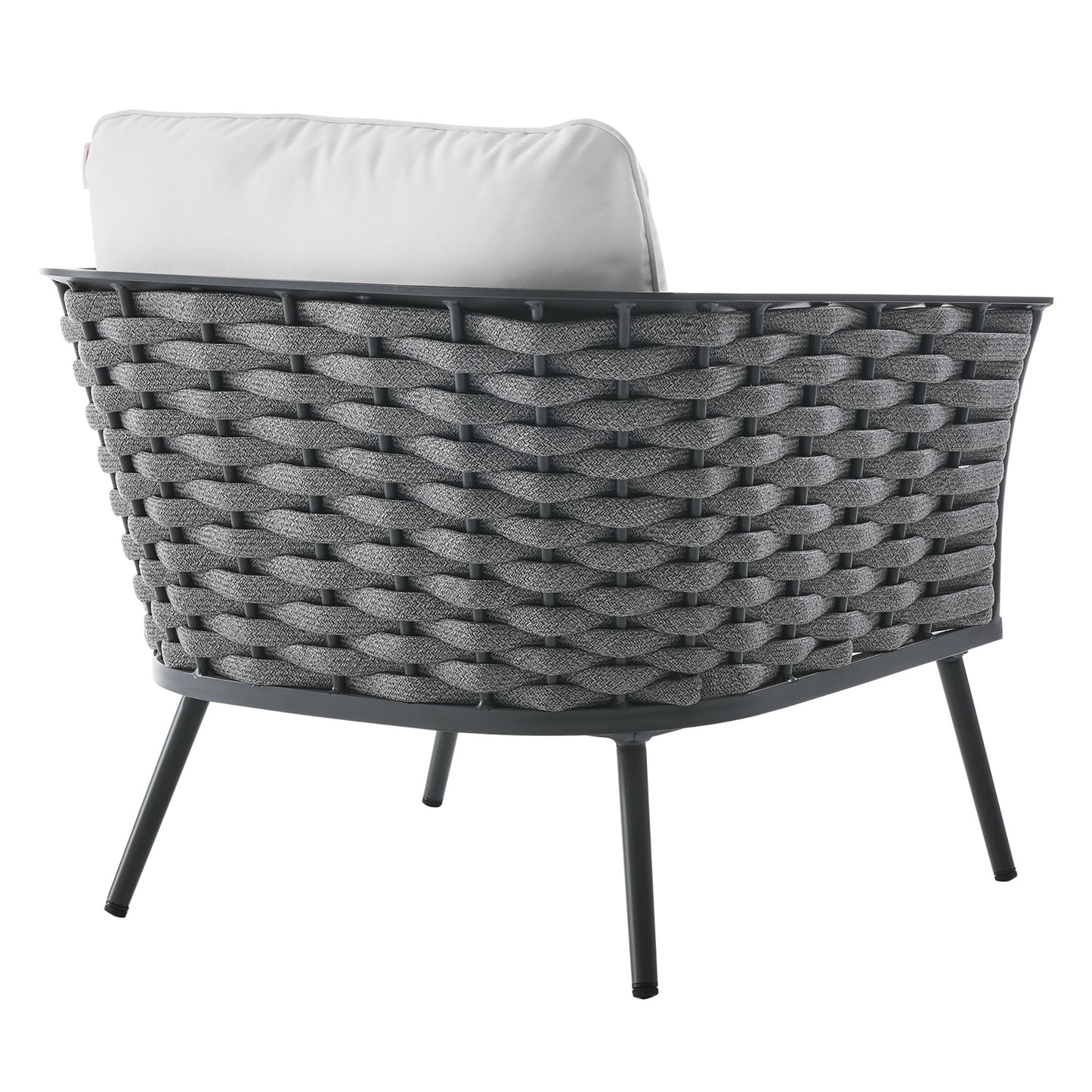 Modway Furniture Stance 3 Piece Outdoor Patio Aluminum Sectional Sofa Set by Modway - EEI-3165-WHI-GRY-SET