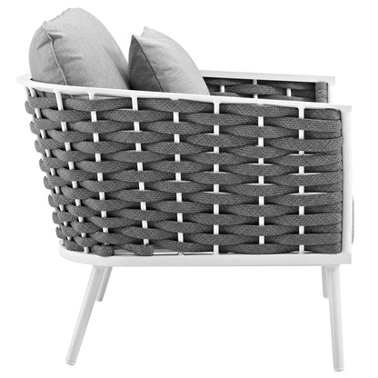 Modway Furniture Stance 3 Piece Outdoor Patio Aluminum Sectional Sofa Set by Modway - EEI-3165-WHI-GRY-SET