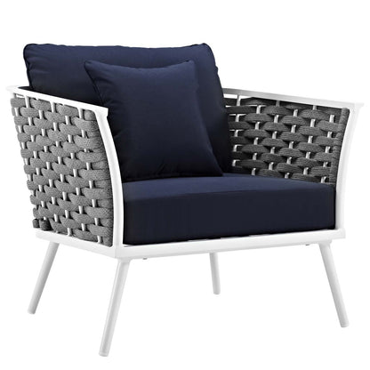 Modway Furniture Stance 3 Piece Outdoor Patio Aluminum Sectional Sofa Set by Modway - EEI-3165-WHI-GRY-SET