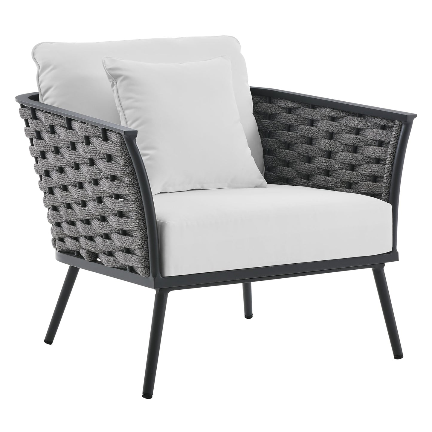 Modway Furniture Stance 4 Piece Outdoor Patio Aluminum Sectional Sofa Set by Modway - EEI-3167-WHI-GRY-SET