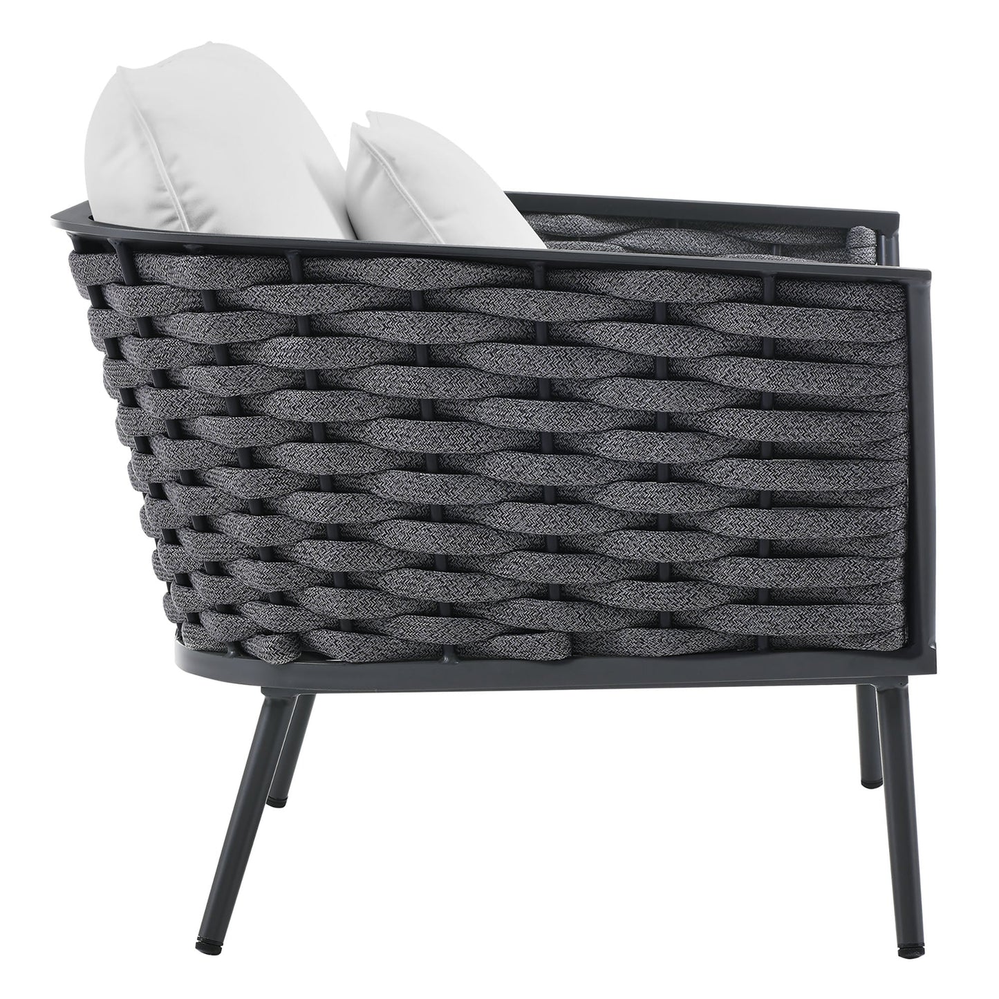 Modway Furniture Stance 4 Piece Outdoor Patio Aluminum Sectional Sofa Set by Modway - EEI-3167-WHI-GRY-SET
