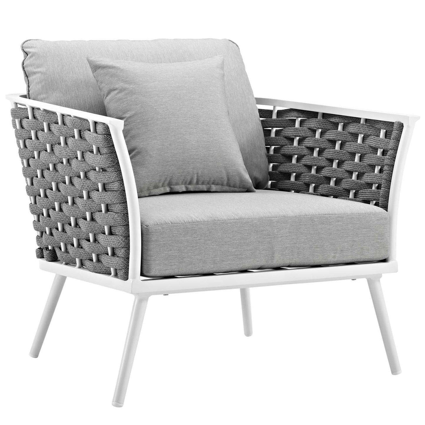 Modway Furniture Stance 4 Piece Outdoor Patio Aluminum Sectional Sofa Set by Modway - EEI-3167-WHI-GRY-SET