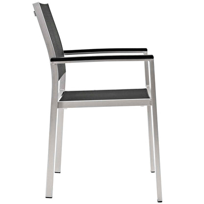 Modway Furniture Shore 9 Piece Outdoor Patio Aluminum Dining Set by Modway - EEI-3202-SLV-BLK-SET