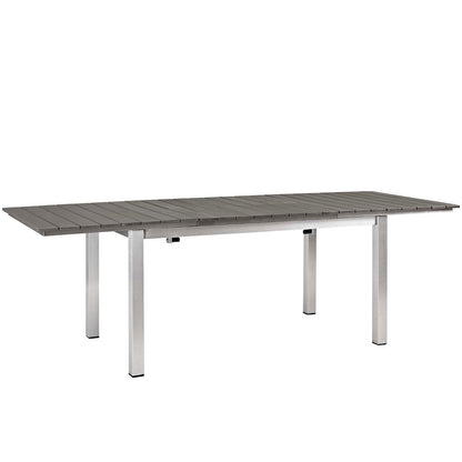 Modway Furniture Shore 9 Piece Outdoor Patio Aluminum Dining Set by Modway - EEI-3202-SLV-BLK-SET