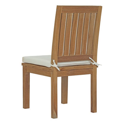 Modway Furniture Marina 7 Piece Outdoor Patio Teak Dining Set by Modway – EEI-3293-NAT-WHI-SET