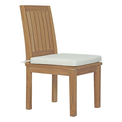 Modway Furniture Marina 7 Piece Outdoor Patio Teak Dining Set by Modway – EEI-3294-NAT-WHI-SET