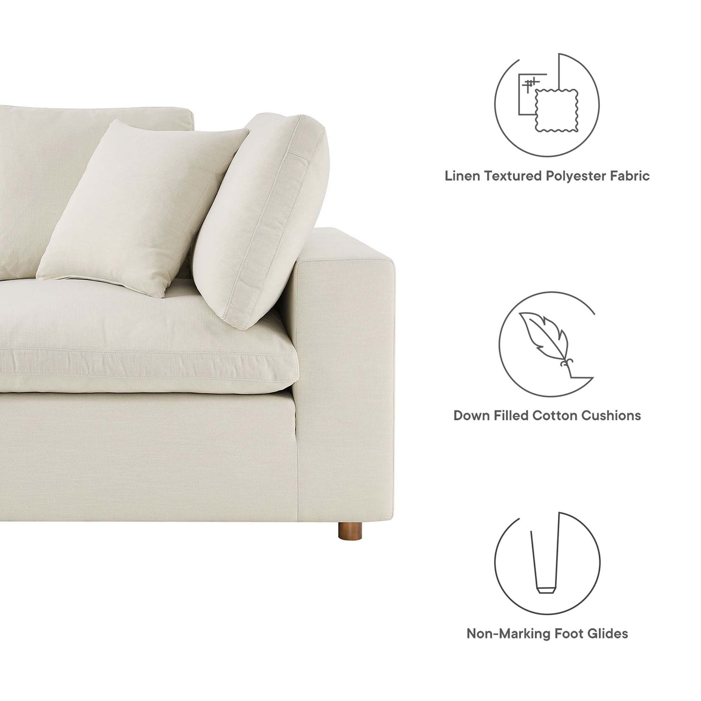 Modway Furniture Commix 8-Piece Down Filled Overstuffed Sectional Sofa by Modway - EEI-3363-BLK