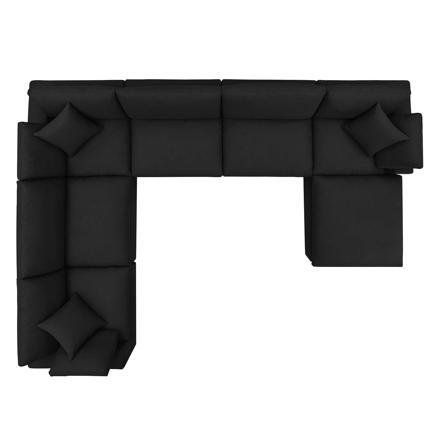 Modway Furniture Commix 7-Piece Down Filled Overstuffed Sectional Sofa by Modway - EEI-3364-BLK