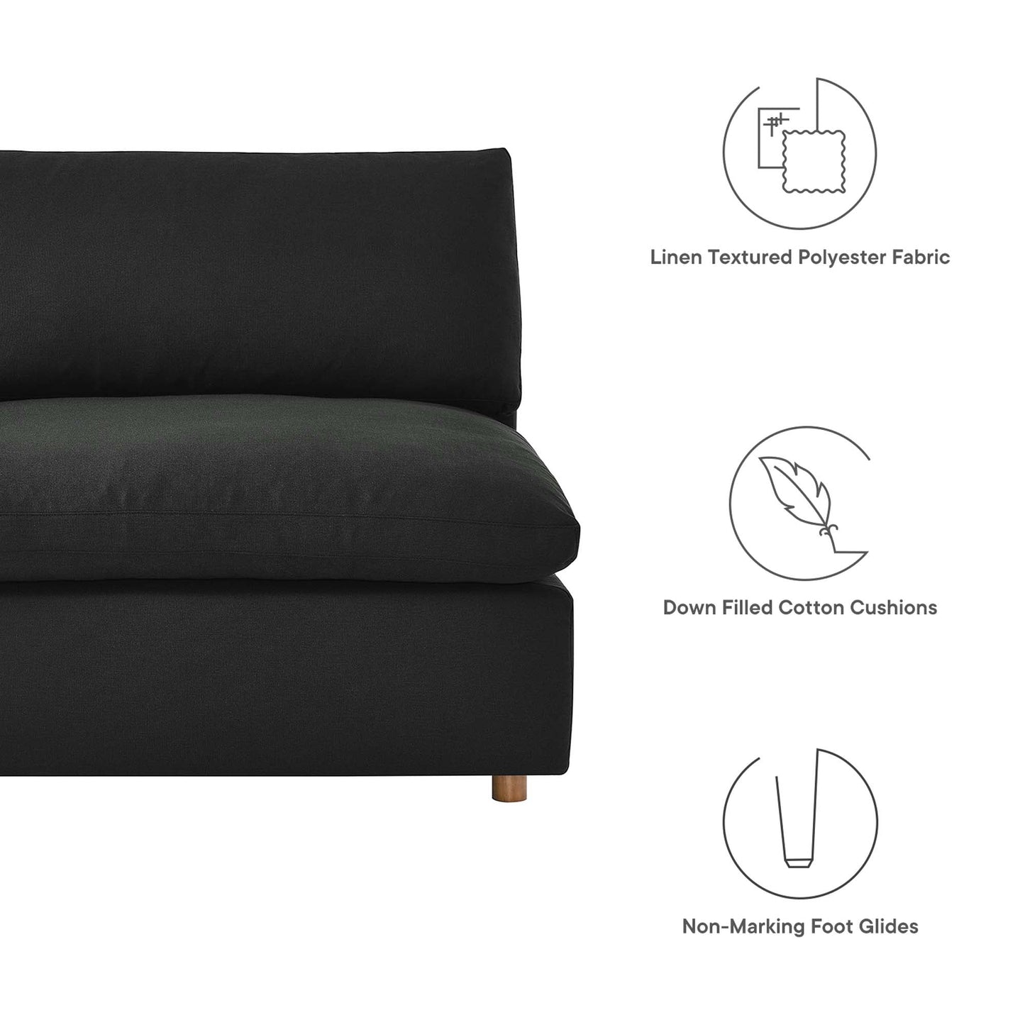Modway Furniture Commix 7-Piece Down Filled Overstuffed Sectional Sofa by Modway - EEI-3364-BLK
