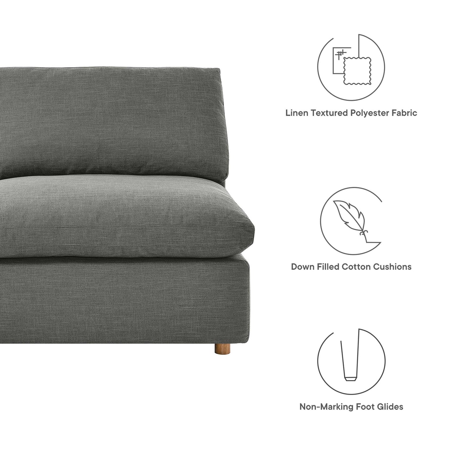 Modway Furniture Commix 7-Piece Down Filled Overstuffed Sectional Sofa by Modway - EEI-3364-BLK