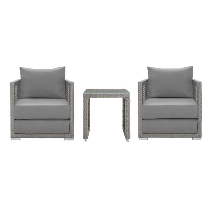 Modway Furniture Aura 3 Piece Outdoor Patio Wicker Rattan Set – EEI-3595-GRY-GRY-SET