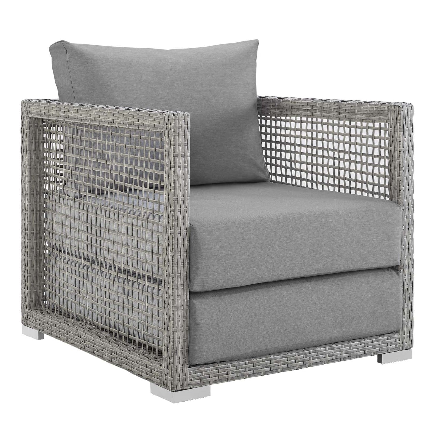 Modway Furniture Aura 3 Piece Outdoor Patio Wicker Rattan Set – EEI-3595-GRY-GRY-SET