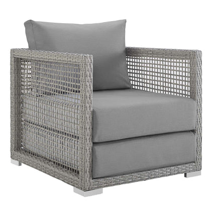 Modway Furniture Aura 3 Piece Outdoor Patio Wicker Rattan Set – EEI-3595-GRY-GRY-SET