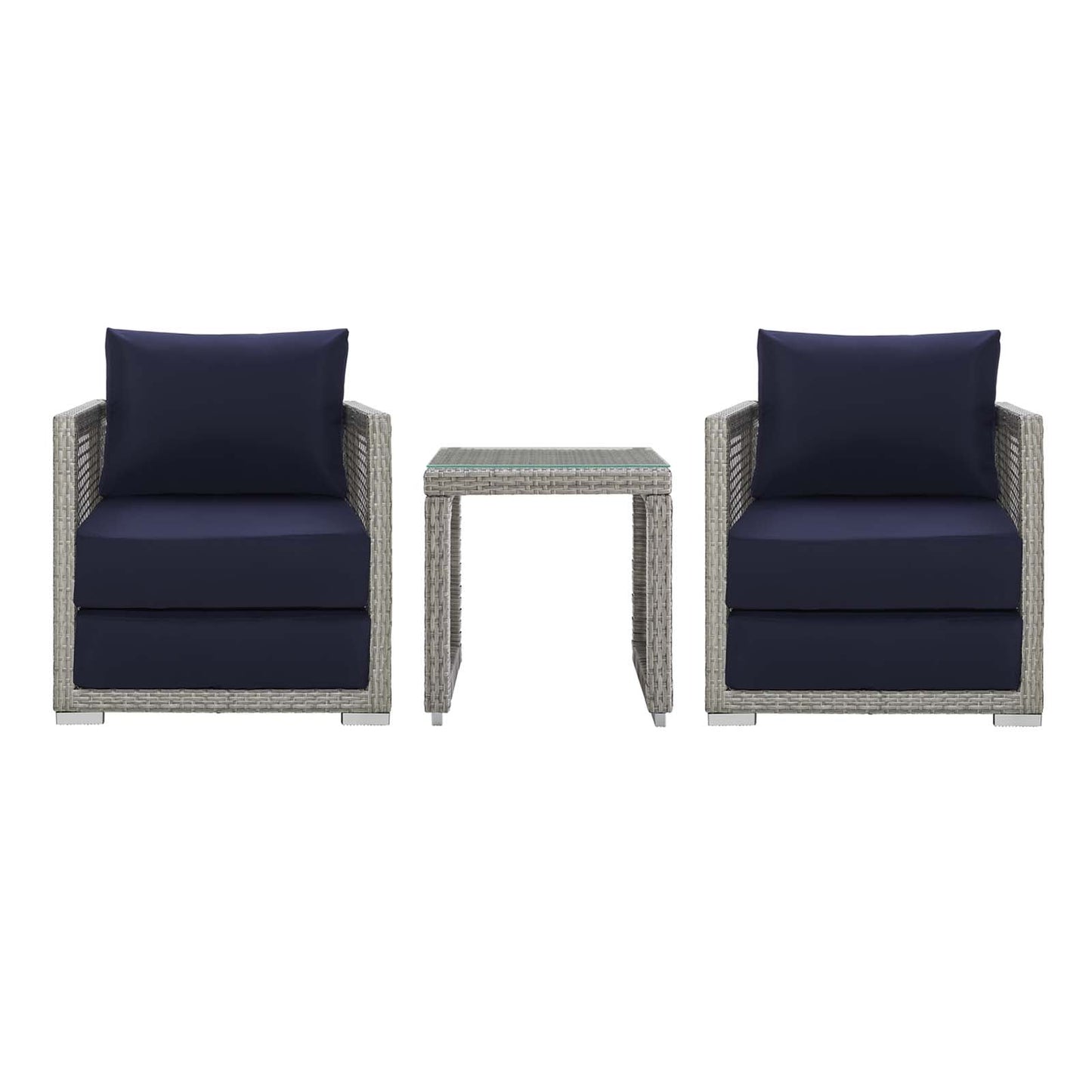 Modway Furniture Aura 3 Piece Outdoor Patio Wicker Rattan Set – EEI-3595-GRY-GRY-SET