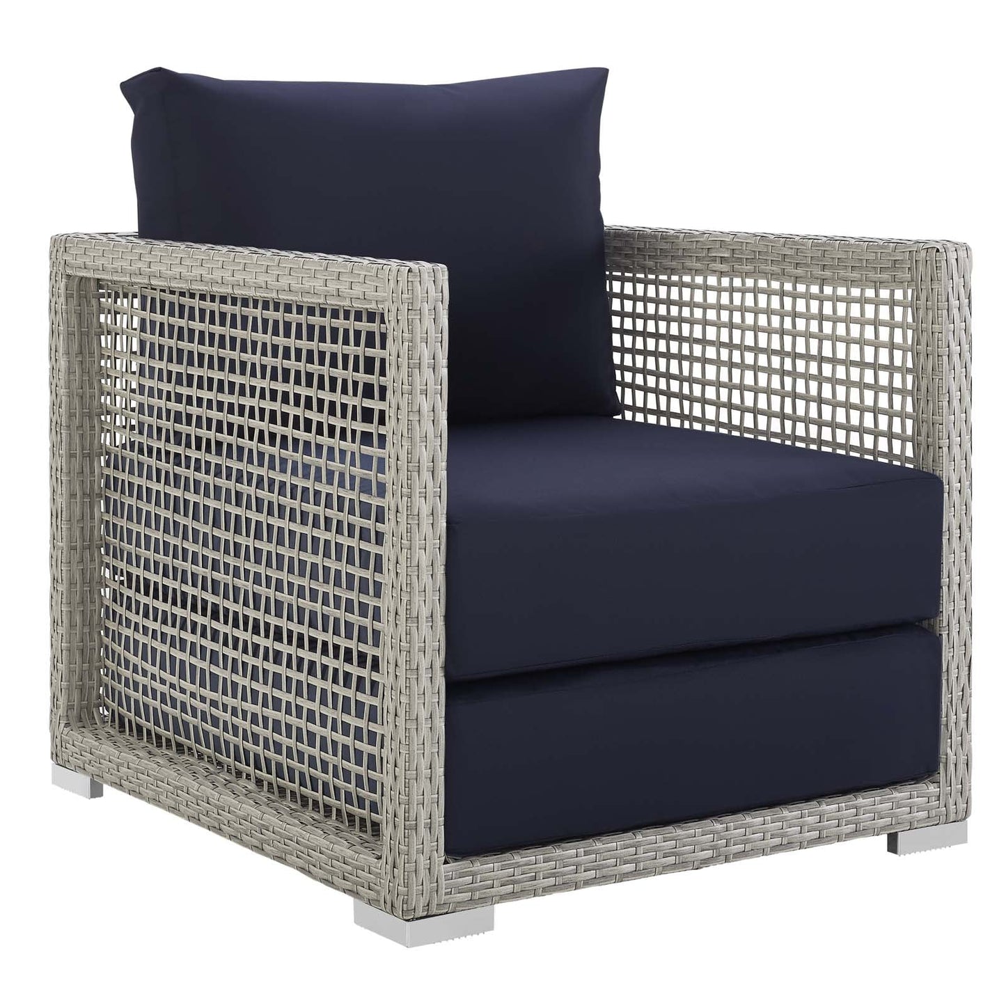 Modway Furniture Aura 3 Piece Outdoor Patio Wicker Rattan Set – EEI-3595-GRY-GRY-SET