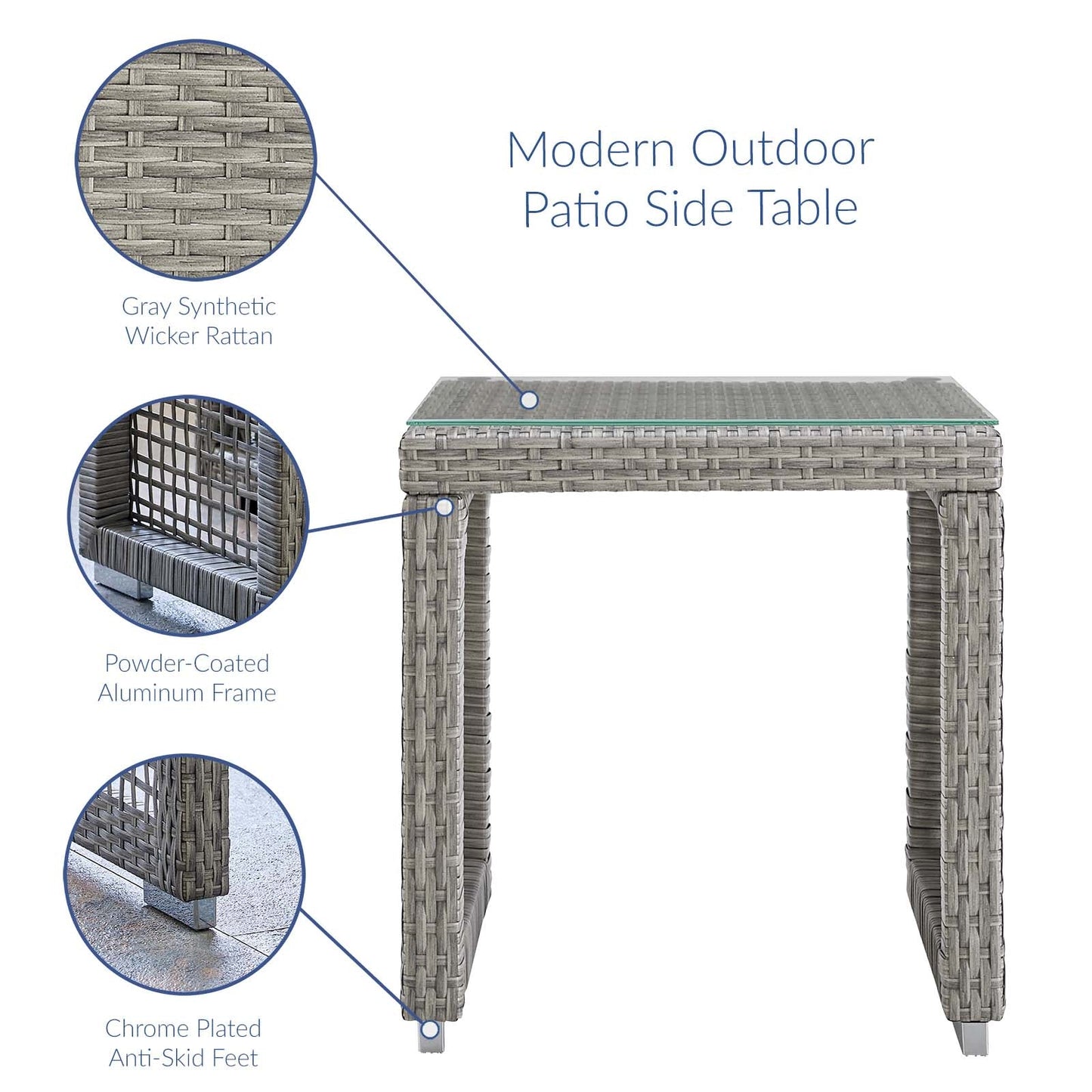 Modway Furniture Aura 3 Piece Outdoor Patio Wicker Rattan Set – EEI-3595-GRY-GRY-SET