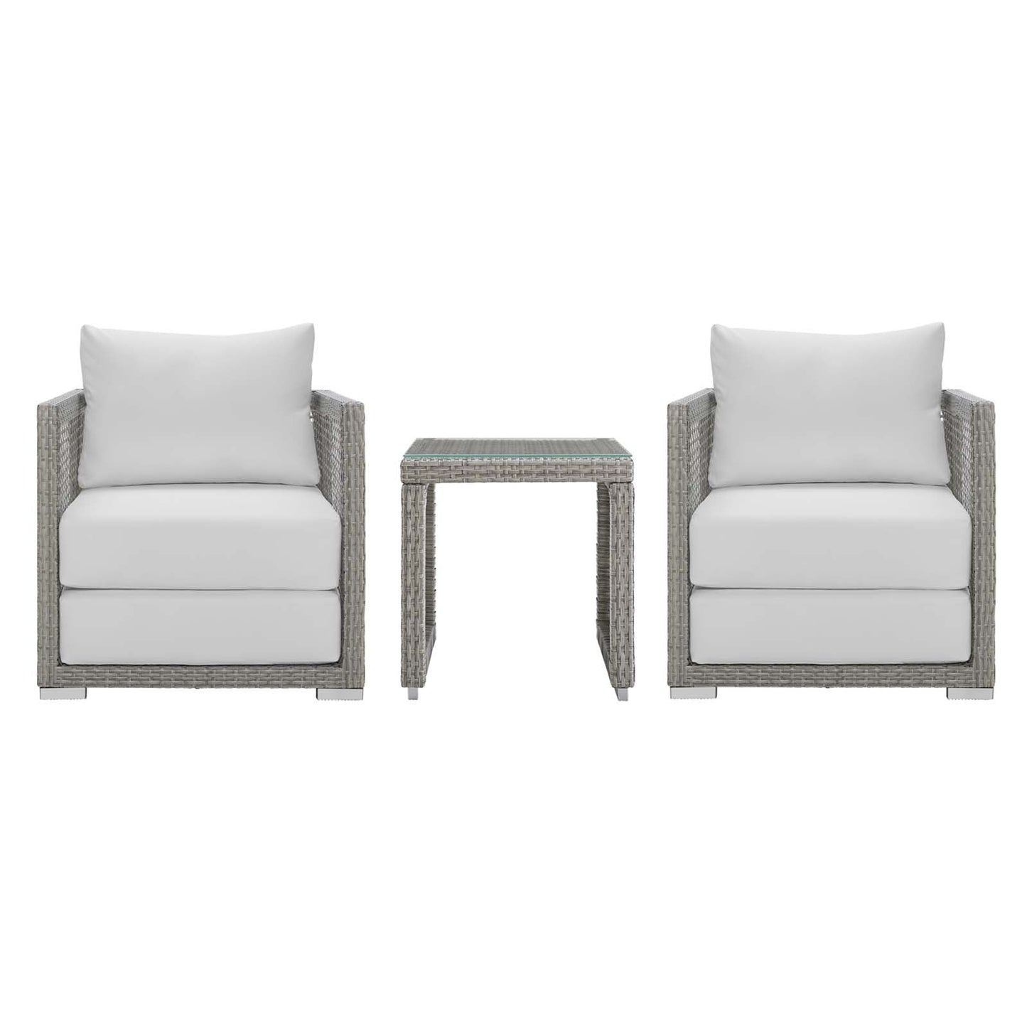 Modway Furniture Aura 3 Piece Outdoor Patio Wicker Rattan Set – EEI-3595-GRY-GRY-SET