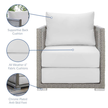 Modway Furniture Aura 3 Piece Outdoor Patio Wicker Rattan Set – EEI-3595-GRY-GRY-SET