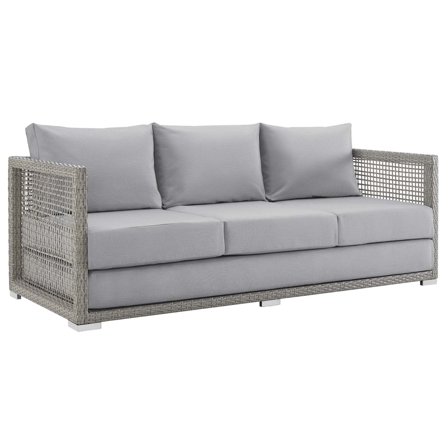 Modway Furniture Aura 3 Piece Outdoor Patio Wicker Rattan Set – EEI-3598-GRY-GRY-SET