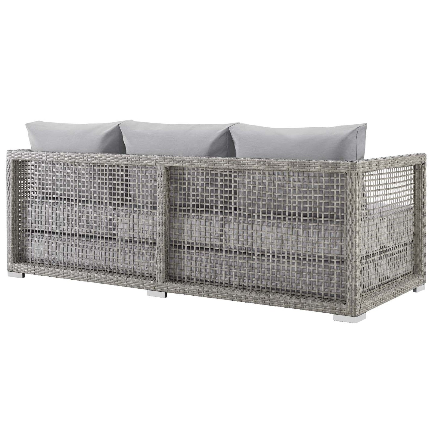 Modway Furniture Aura 3 Piece Outdoor Patio Wicker Rattan Set – EEI-3599-GRY-GRY-SET