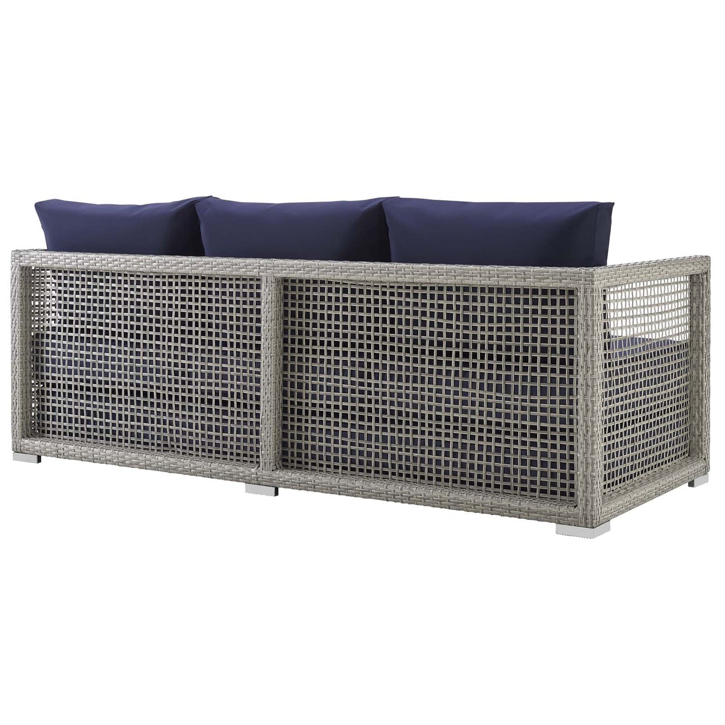 Modway Furniture Aura 3 Piece Outdoor Patio Wicker Rattan Set – EEI-3599-GRY-GRY-SET
