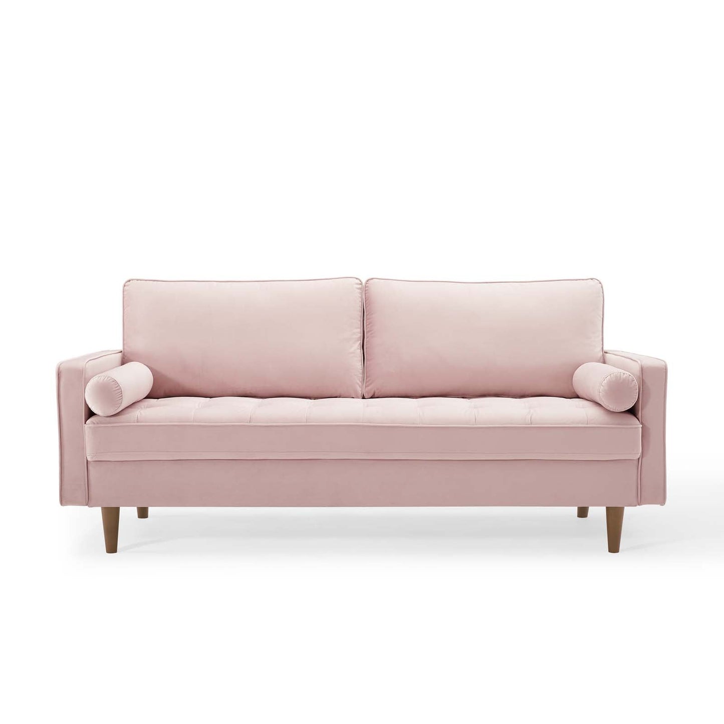 Modway Furniture Valour Modern Velvet Sofa - Stylish Mid-Century Design with Stain-Resistant Fabric & Pocket Coils