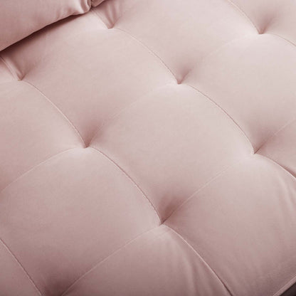 Modway Furniture Valour Modern Velvet Sofa - Stylish Mid-Century Design with Stain-Resistant Fabric & Pocket Coils