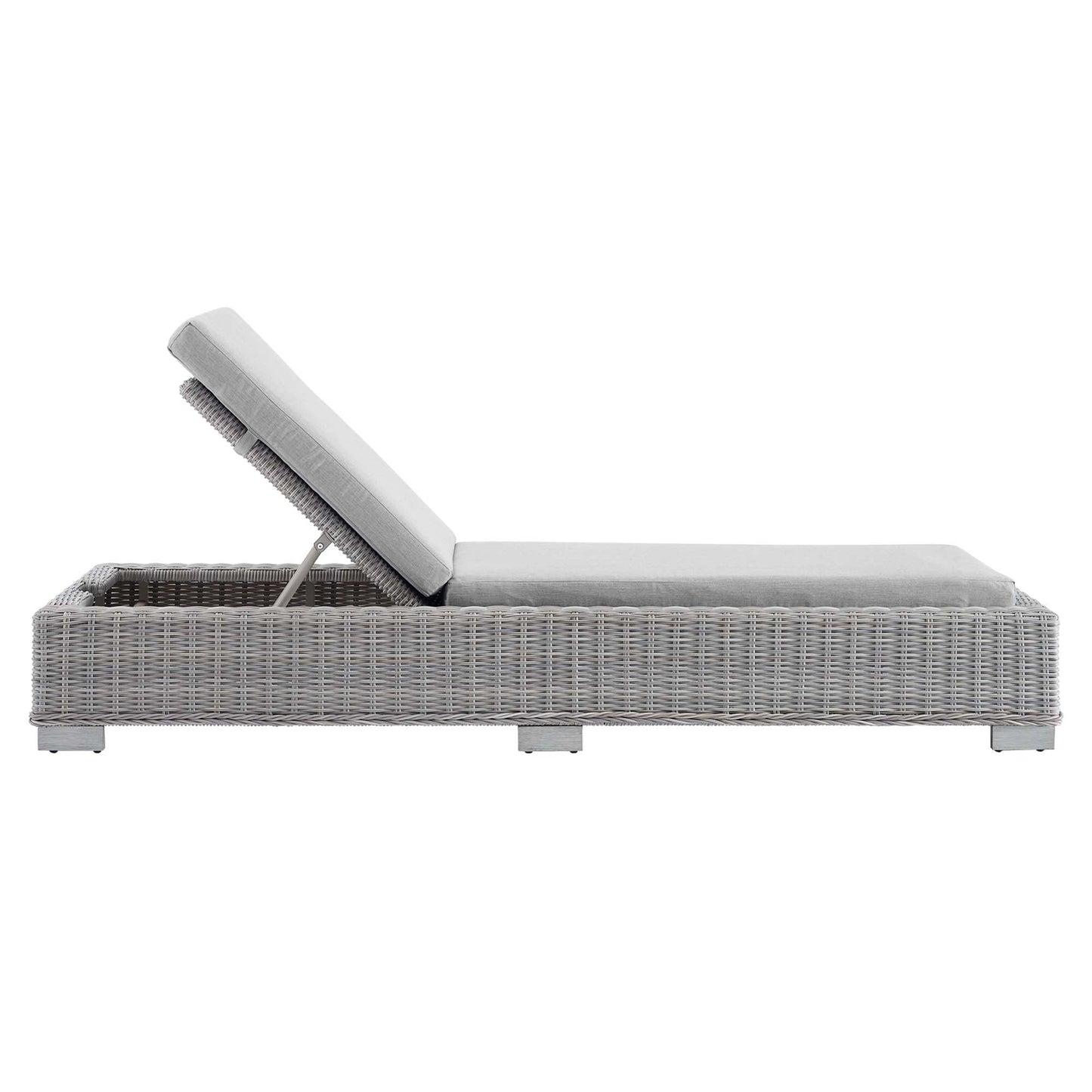 Modway Furniture Conway Sunbrella Outdoor Patio Wicker Rattan Chaise Lounge - EEI-3978-LGR-NAV