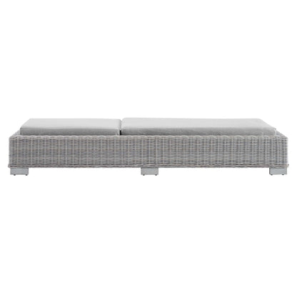 Modway Furniture Conway Sunbrella Outdoor Patio Wicker Rattan Chaise Lounge - EEI-3978-LGR-NAV