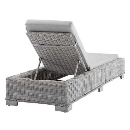 Modway Furniture Conway Sunbrella Outdoor Patio Wicker Rattan Chaise Lounge - EEI-3978-LGR-NAV