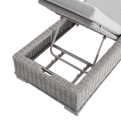 Modway Furniture Conway Sunbrella Outdoor Patio Wicker Rattan Chaise Lounge - EEI-3978-LGR-NAV
