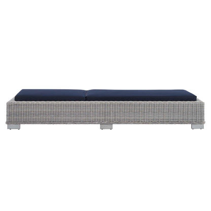 Modway Furniture Conway Sunbrella Outdoor Patio Wicker Rattan Chaise Lounge - EEI-3978-LGR-NAV